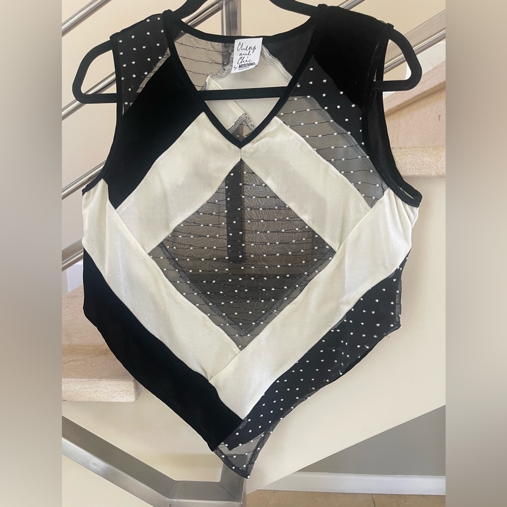 Vintage Cheap & chic by Moschino Chic Black and White Sheer Top